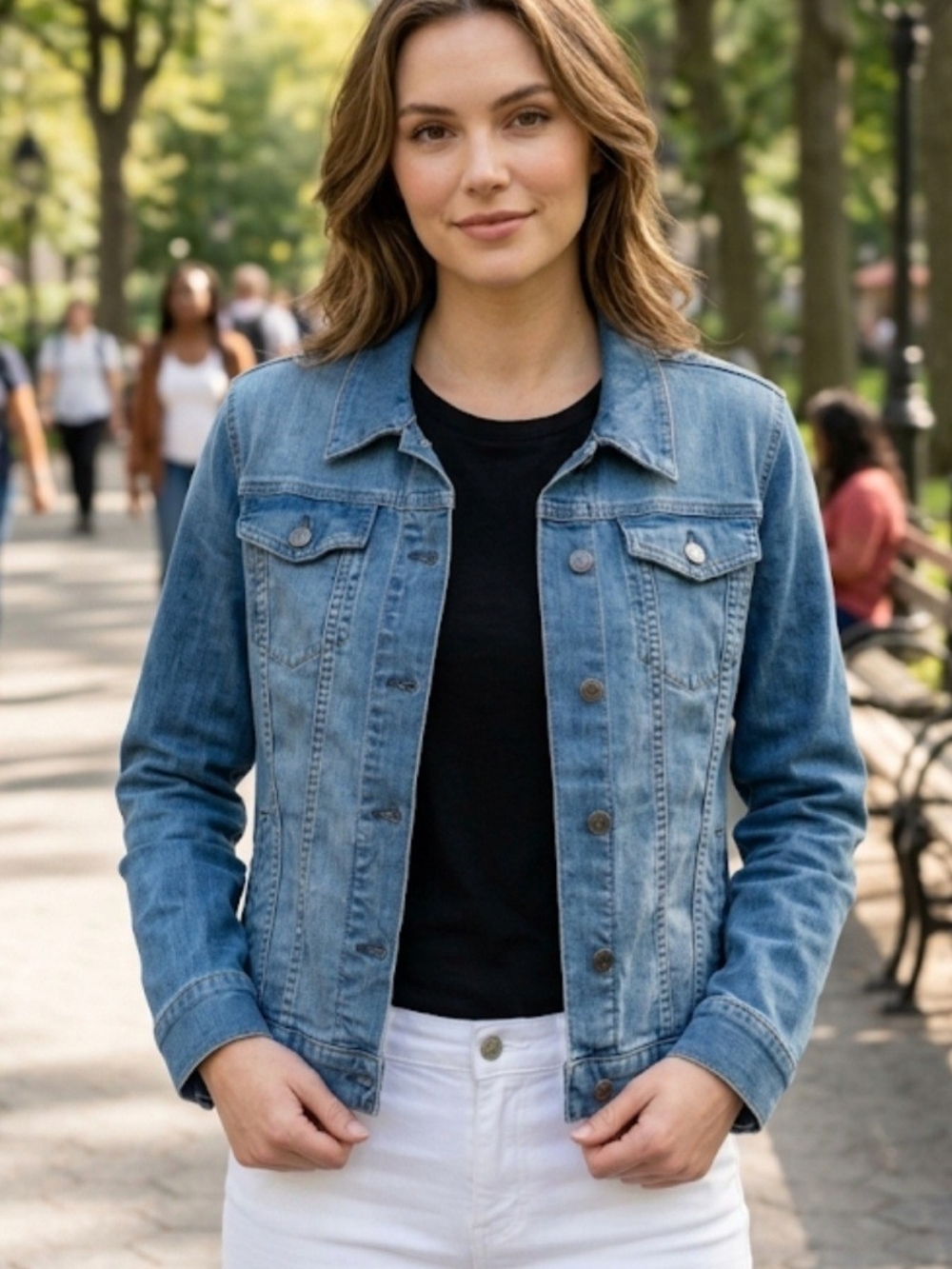 The Limited Women's Denim Jean Jacket - Blue Sz L
